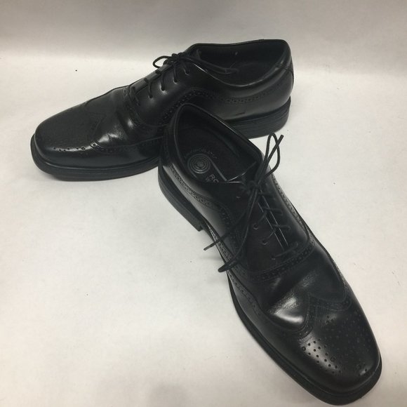 Rockport Hydro Shield Waterproof Men Shoes Black Wingtip Oxfords Leather Size 11 - Picture 1 of 14